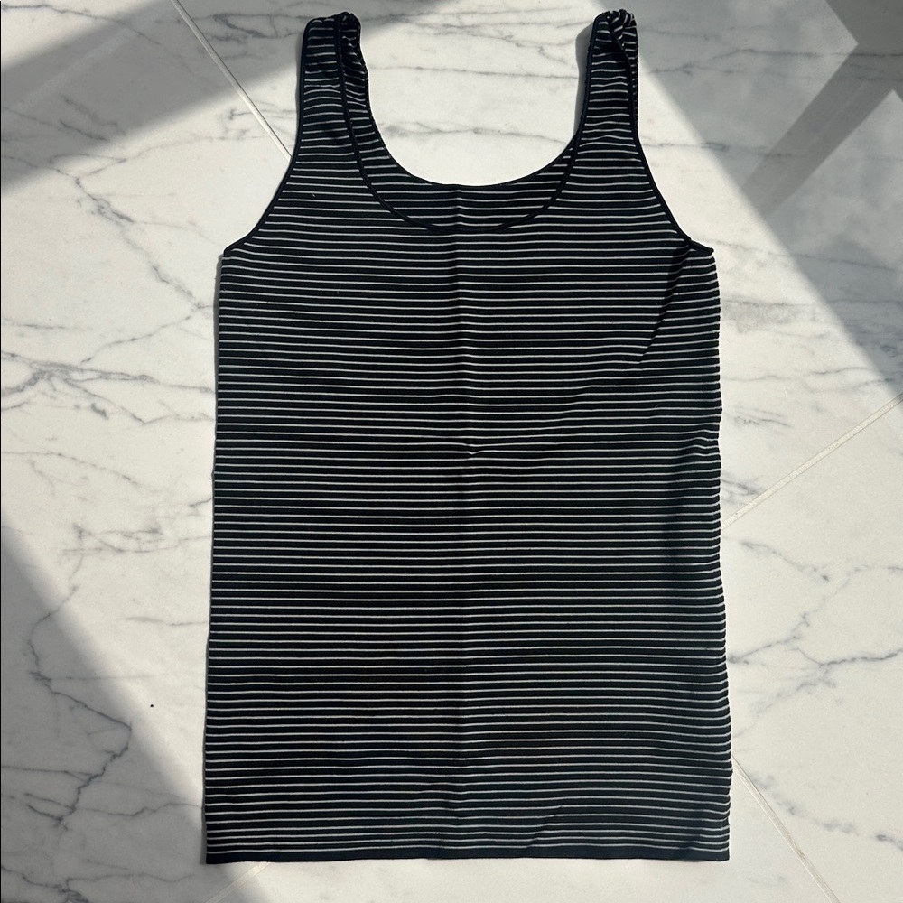 Shimera Black striped Sleeveless tank Top Women's SZ M